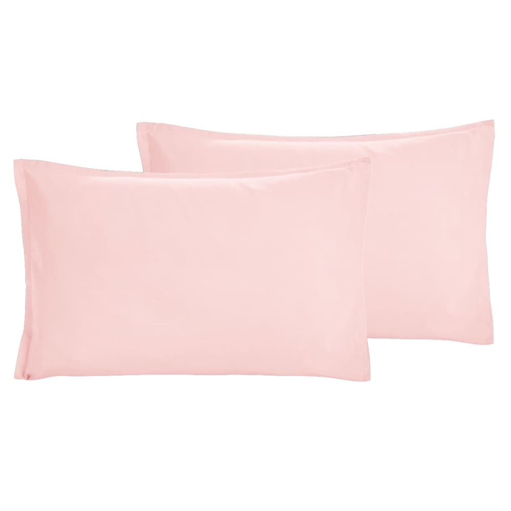 Parure de lit percale lavée 2 taies rectangles poudre 140x200 cm — vue 4