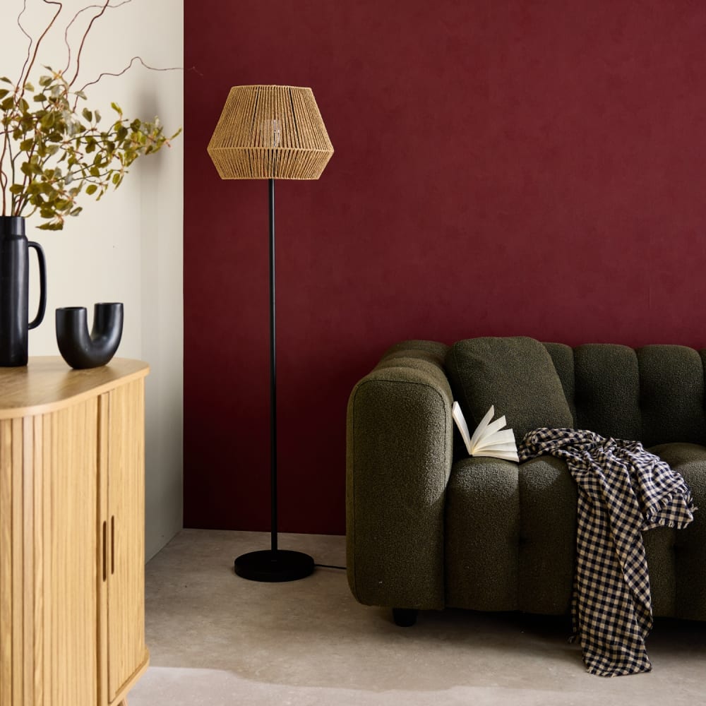 Stehlampe mit Rattanlook naturfarben - Maisons Du Monde