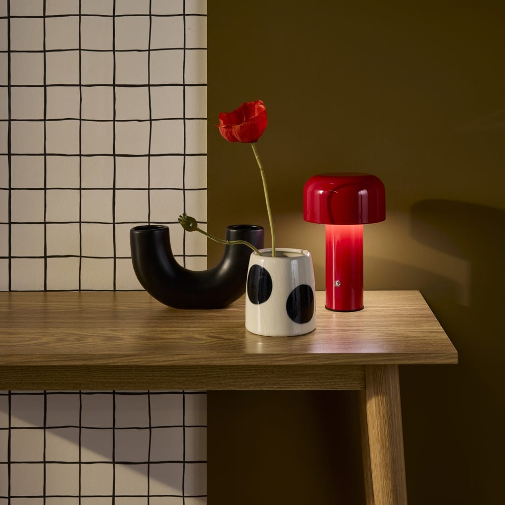 Lampe à poser led sans fil rouge