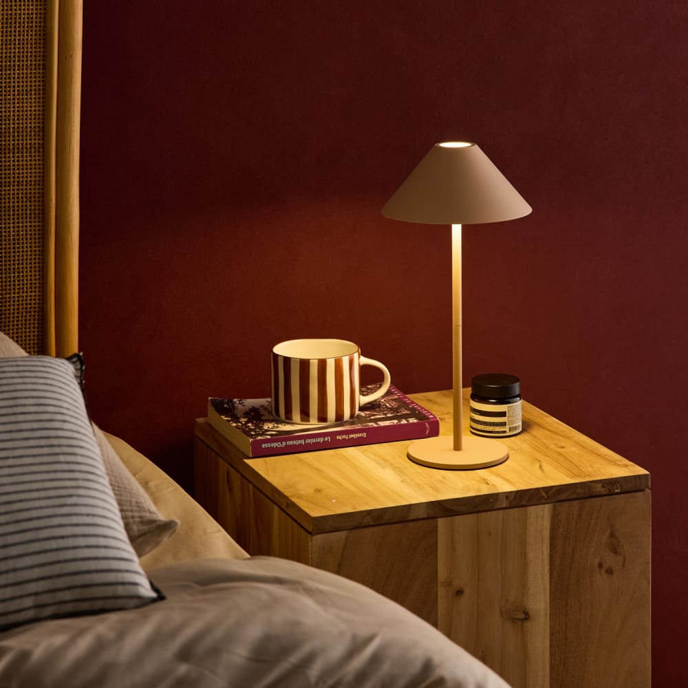 Lampe à poser intérieur/extérieur led sans fil beige Lampe à poser intérieur/extérieur led sans fil beige