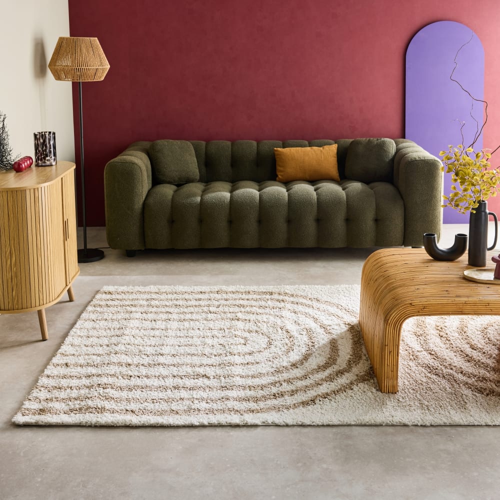 Tapis intérieur shaggy, arc-en-ciel, beige, 120 x 160 cm Tapis intérieur shaggy, arc-en-ciel, beige, 120 x 160 cm
