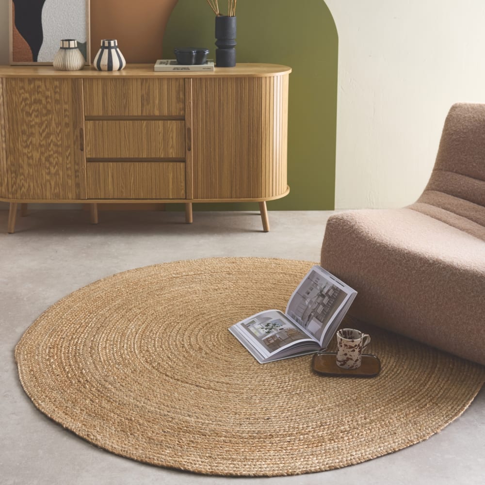 Tapis intérieur rond jute 160 cm naturel