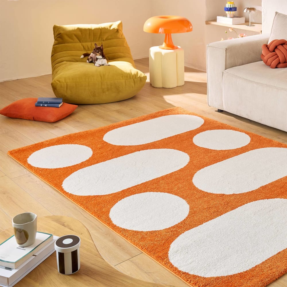 Tapis intérieur orange, motif moderne 120 x 160 cm — vue 4