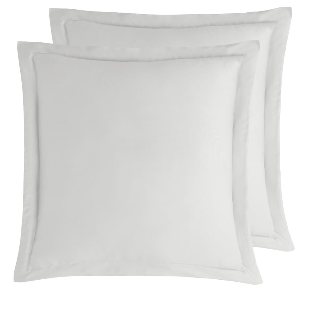 Parure de lit satin coton + 2 taies carrées blanc 140x200 cm - Maisons du Monde