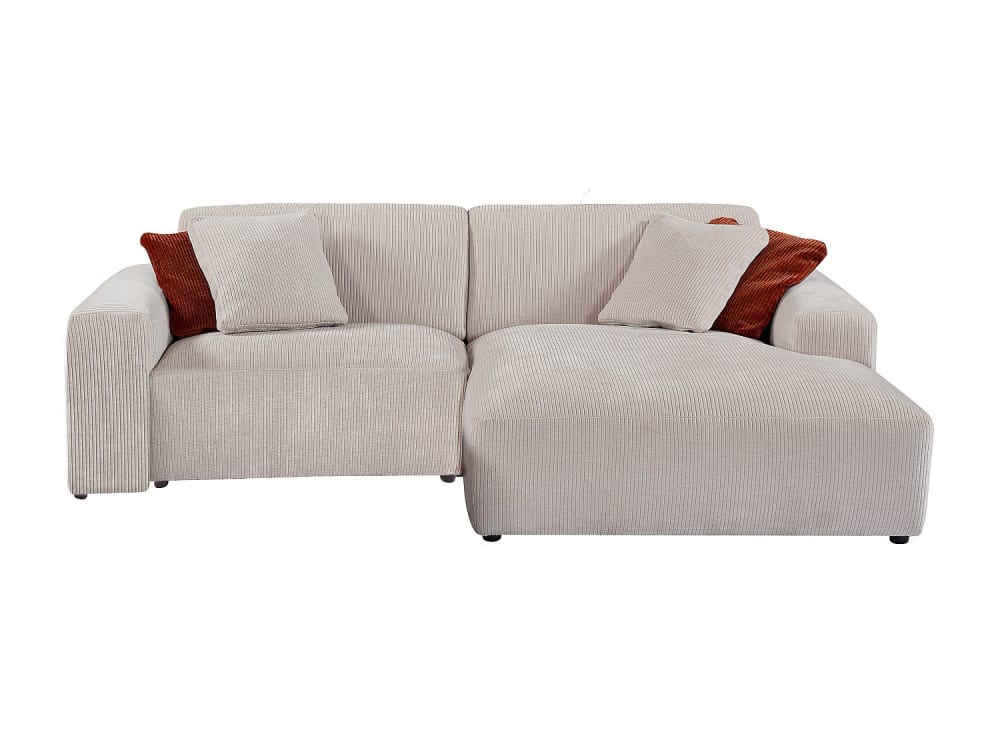 Canapé d'angle velours 4 places beige