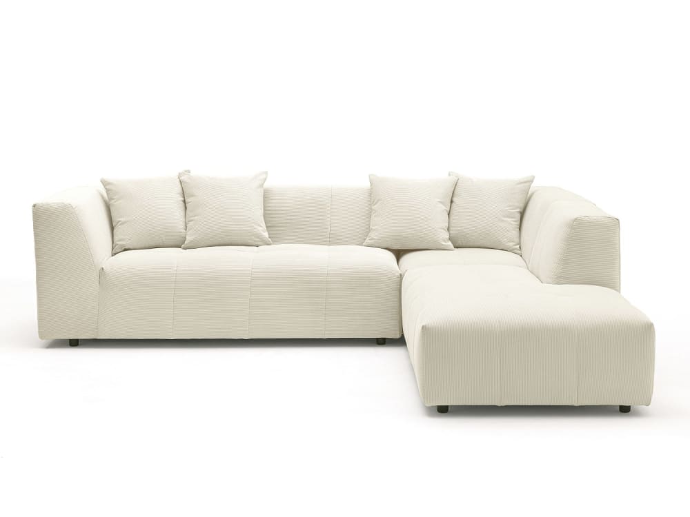 Sofá rinconera terciopelo 6 plazas beige