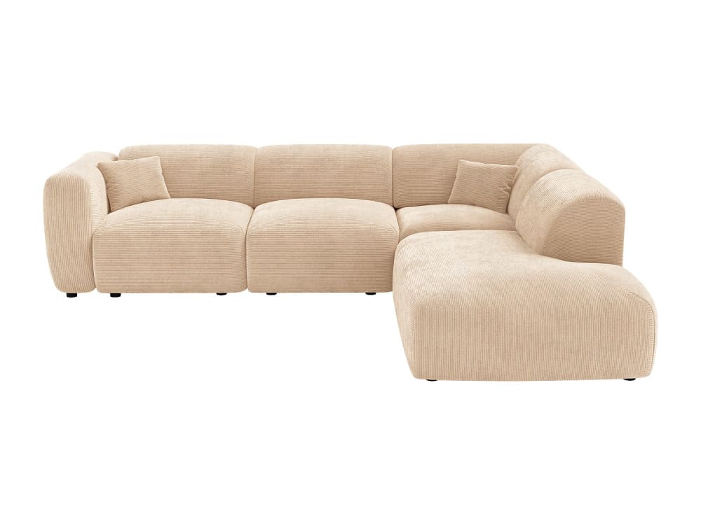 Canapé d'angle velours 6 places beige - Maisons du Monde