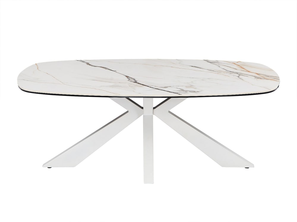 Table basse fixe verre trempé blanc