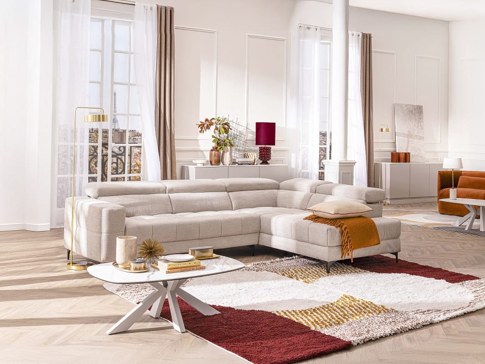 Table basse fixe verre trempé blanc