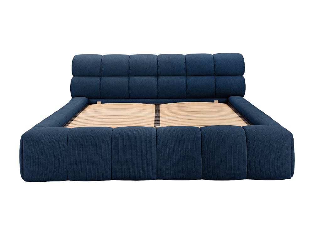 Lit coffre polyester bleu nuit 160 x 200