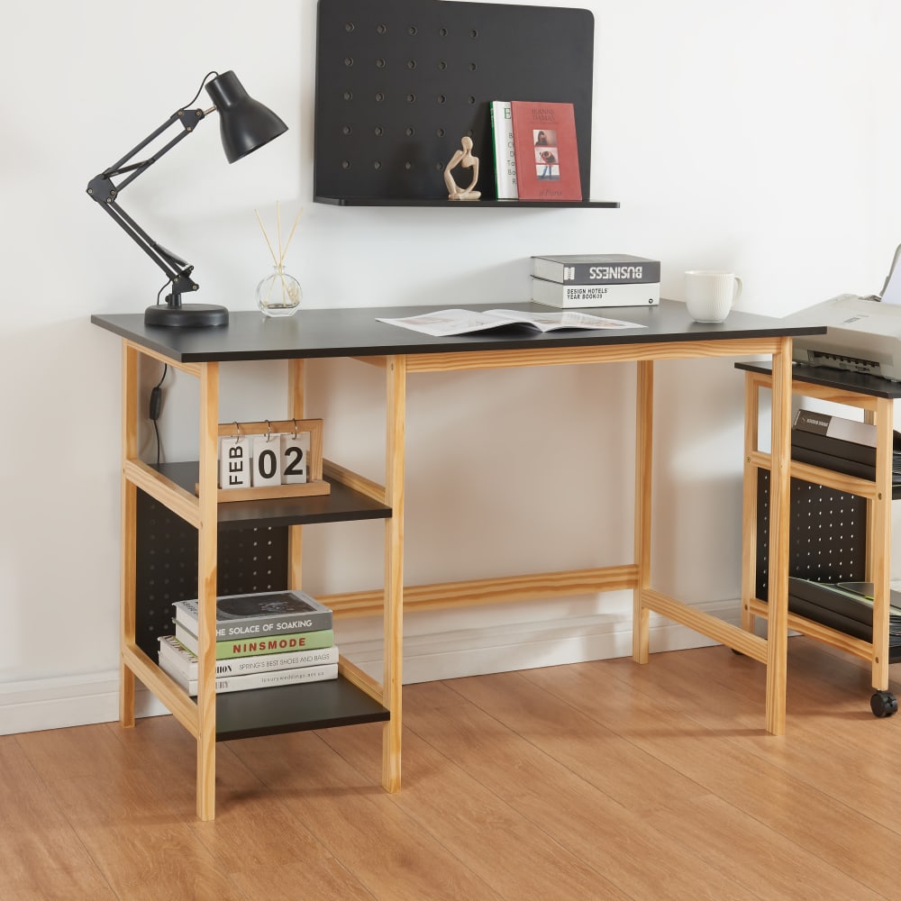 Schreibtisch in Holzoptik 75 x 120 x 60 cm, in Schwarz und