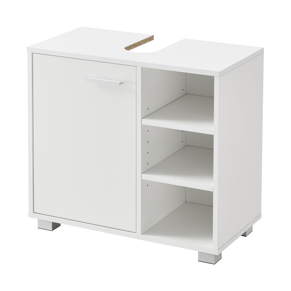 en casa Waschbeckenunterschrank in Holzoptik 55.6 x 60 x 31 cm, in Weiß Weiß Spanplatte