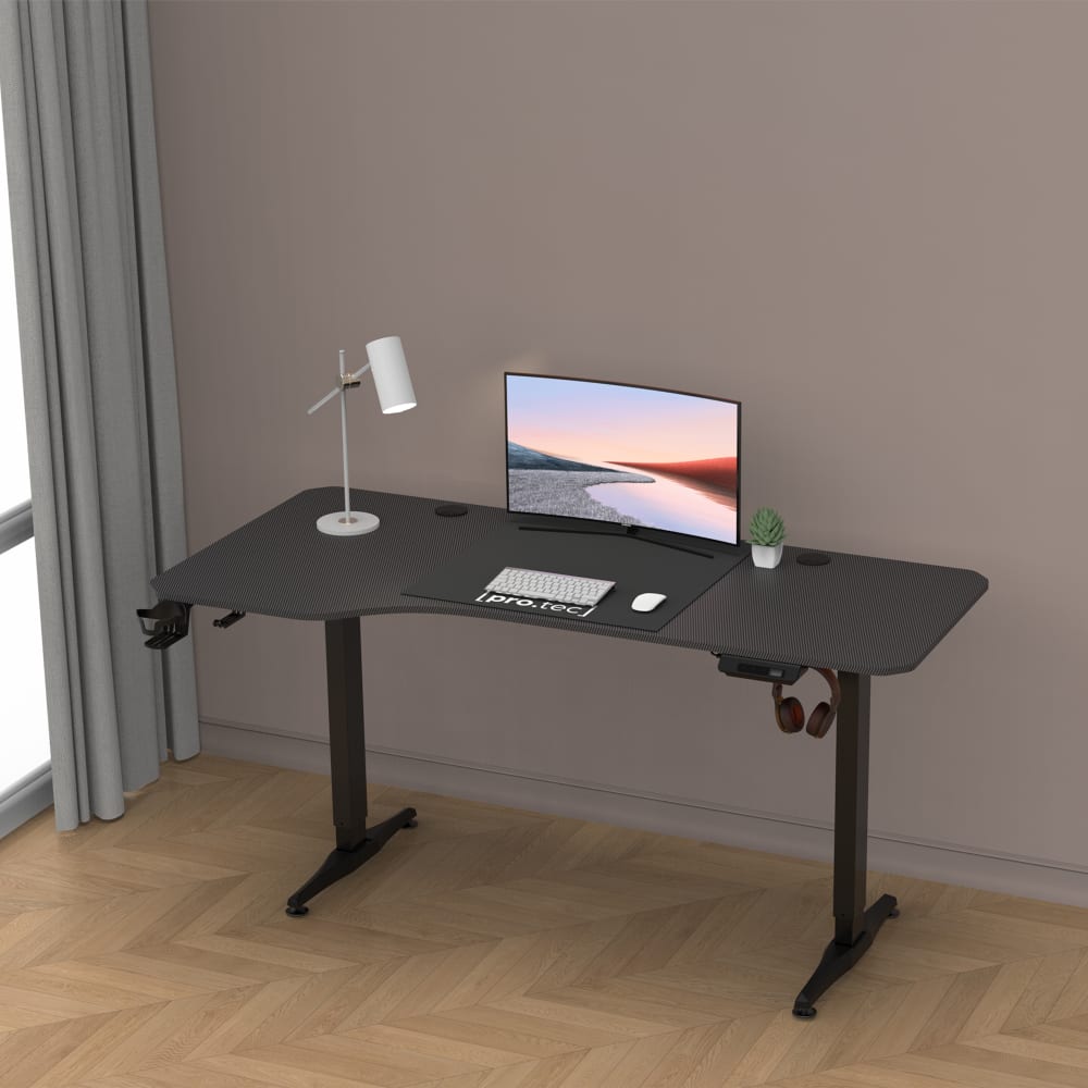 Computertisch aus Metall 119 x 159 x 75 cm, in Schwarz - Maisons