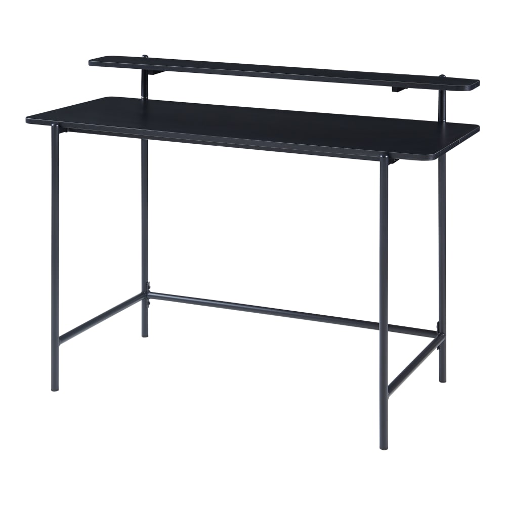 en casa Schreibtisch aus Metall und in Holzoptik 88 x 120 x 55 cm, in Schwarz Schwarz Spanplatte