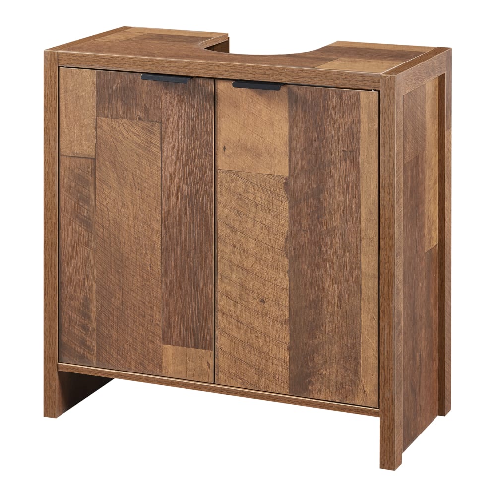 en casa Waschbeckenunterschrank in Holzoptik 60 x 60 x 30 cm, in Walnussoptik Braun Spanplatte