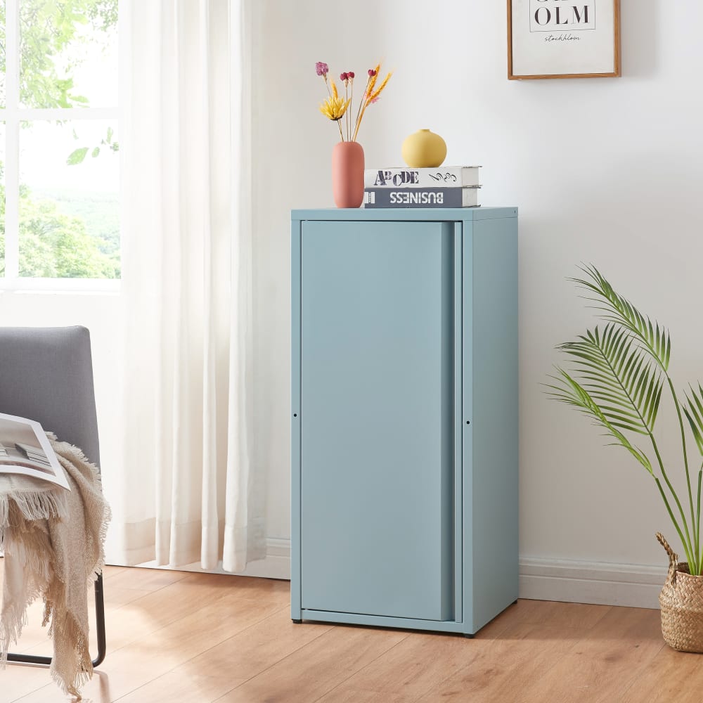 Aktenschrank aus Metall 88 x 40 x 35 cm, in Blaugrau - Maisons Du