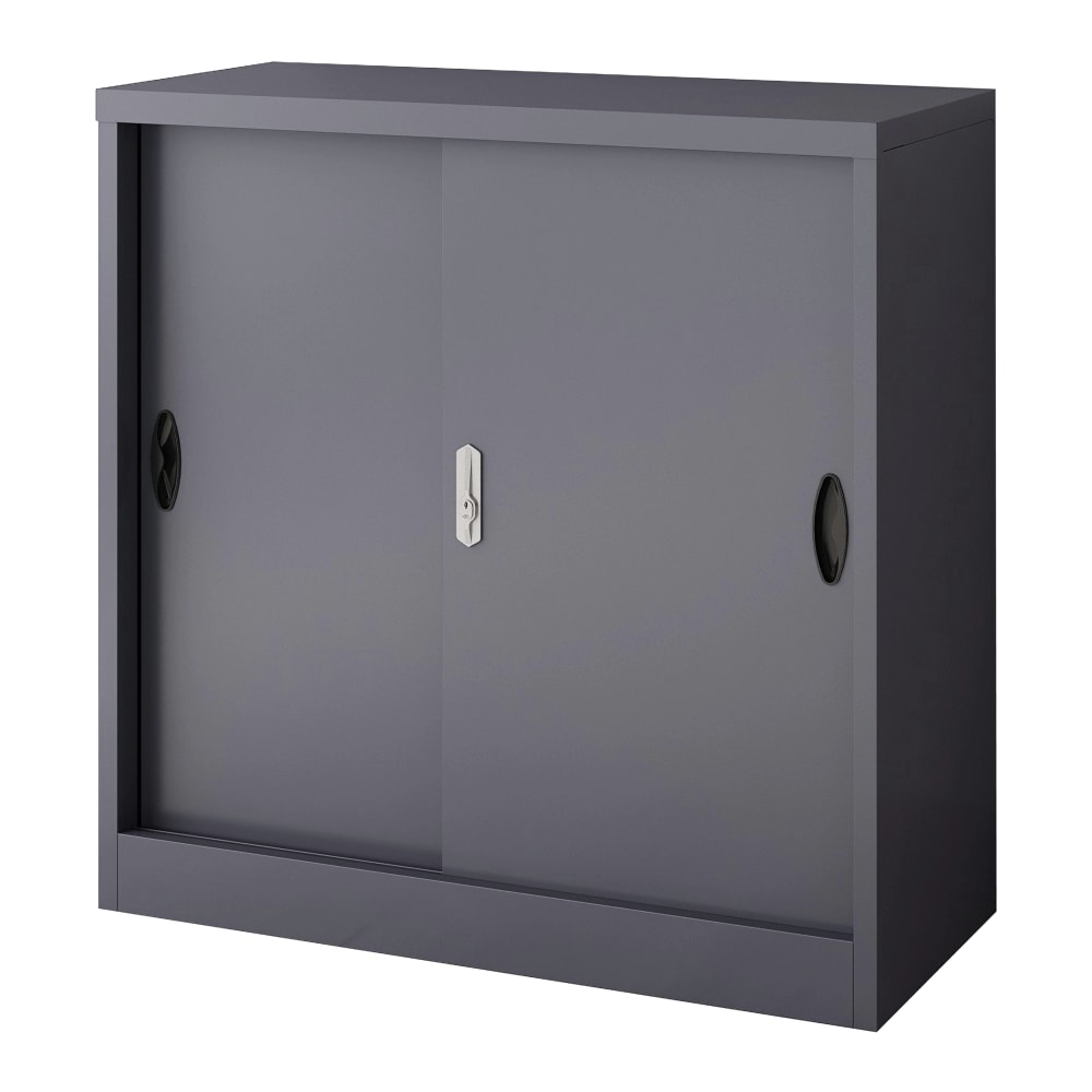 en casa Aktenschrank aus Metall 90 x 90 x 40 cm, in Grau Grau Metall
