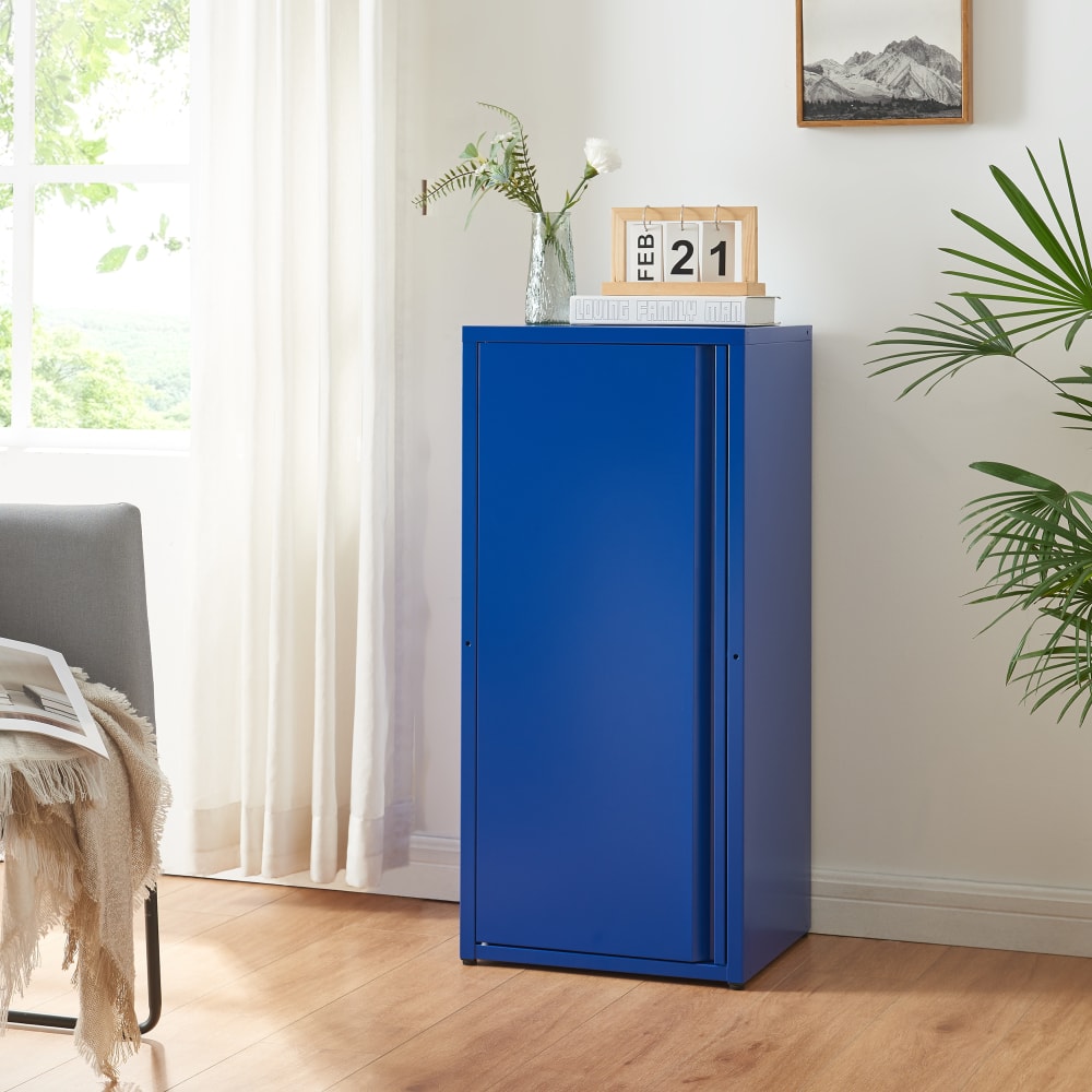 Aktenschrank aus Metall 88 x 40 x 35 cm, in Blau - Maisons Du