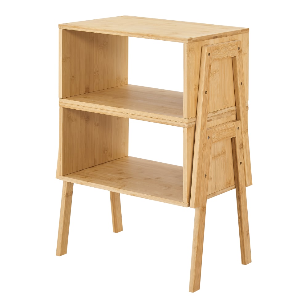 en casa Nachttischset 2-teilig aus Bambus 42 x 43.5 x 29 cm, in Naturfarbe Beige Bambus