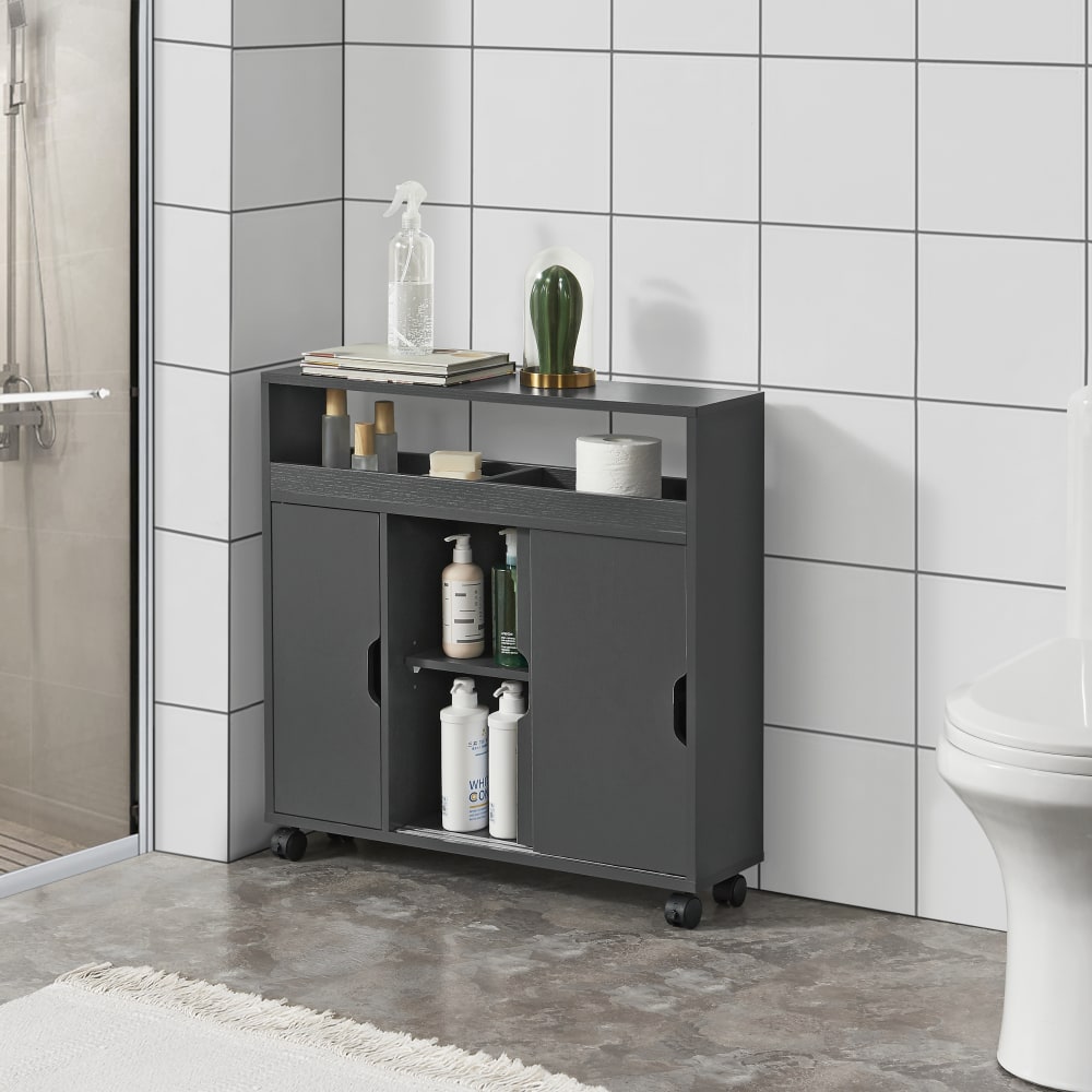 Seitenschrank in Holzoptik 71 x 70 x 20 cm, in Grau - Maisons Du