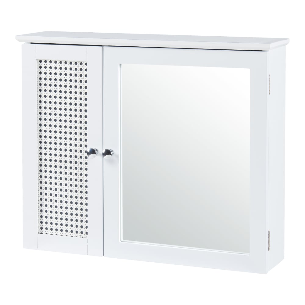 en casa Spiegelschrank in Holzoptik 50 x 60 x 15 cm, in Weiß Weiß Spanplatte