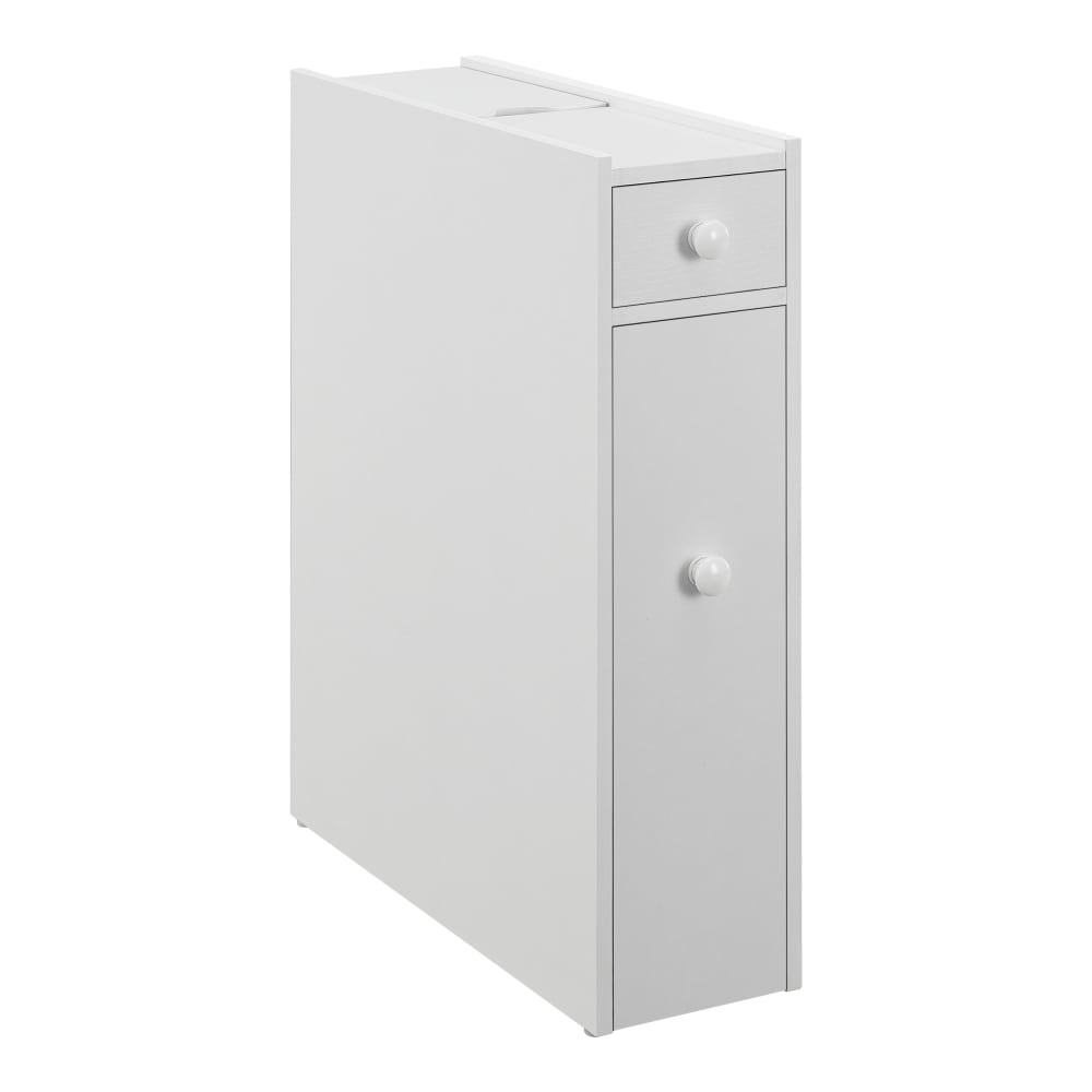 en casa Seitenschrank in Holzoptik 58 x 16 x 48 cm, in Weiß Weiß Spanplatte