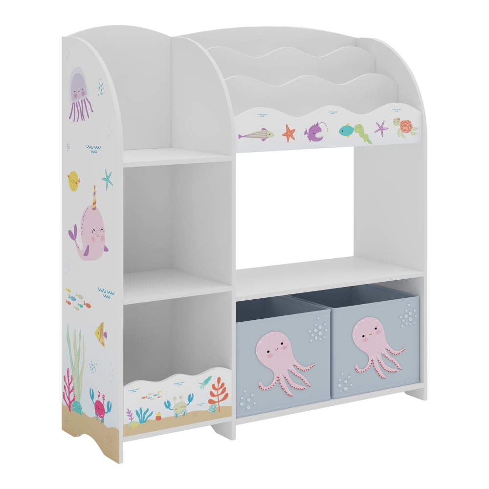 en casa Kinderregal in Holzoptik 100 x 93 x 30 cm, in Pink und Violett MEHRFARBIG SPANPLATTE Kinder