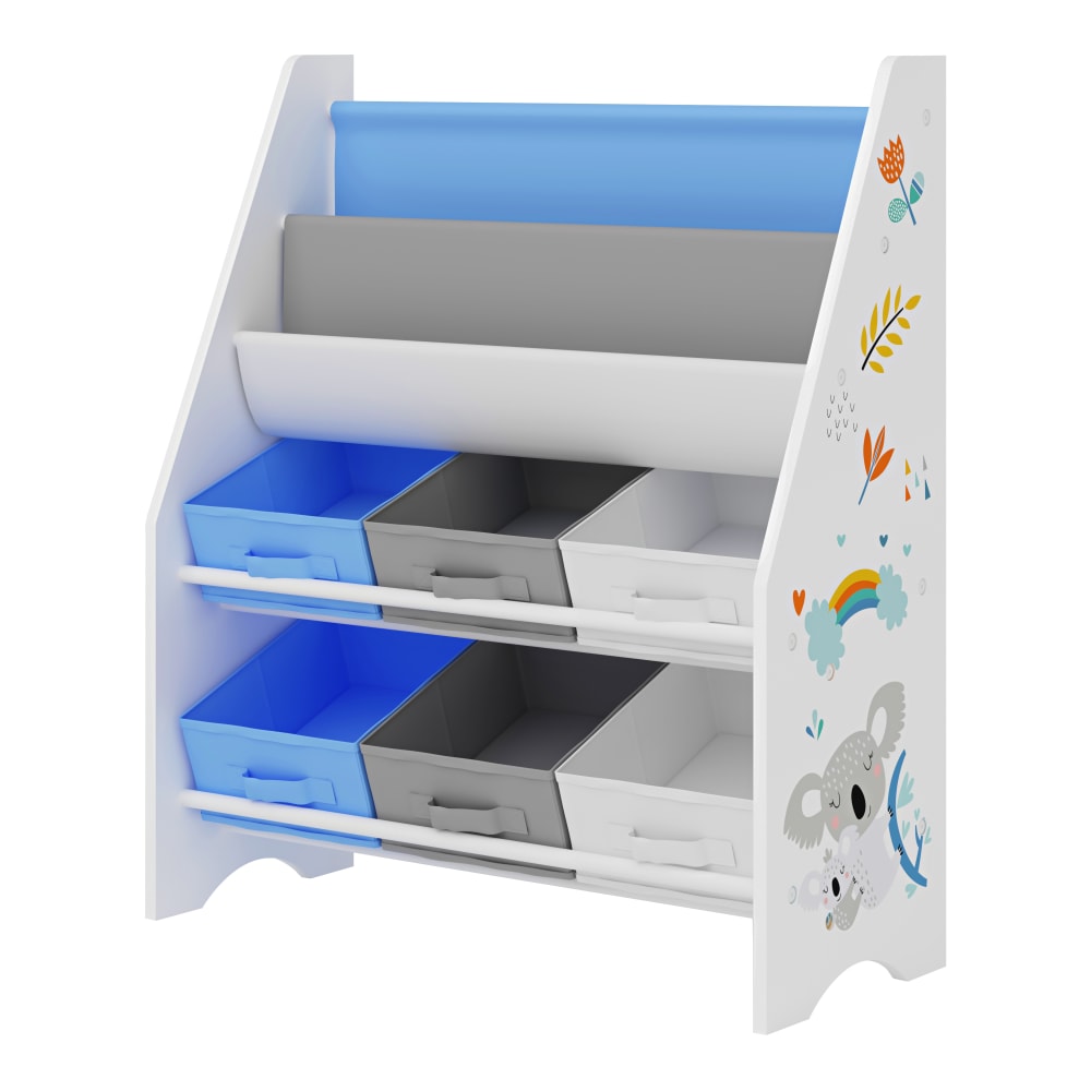 en casa Kinderregal in Holzoptik 74 x 62 x 26.5 cm, in Blau BLAU SPANPLATTE Kinder