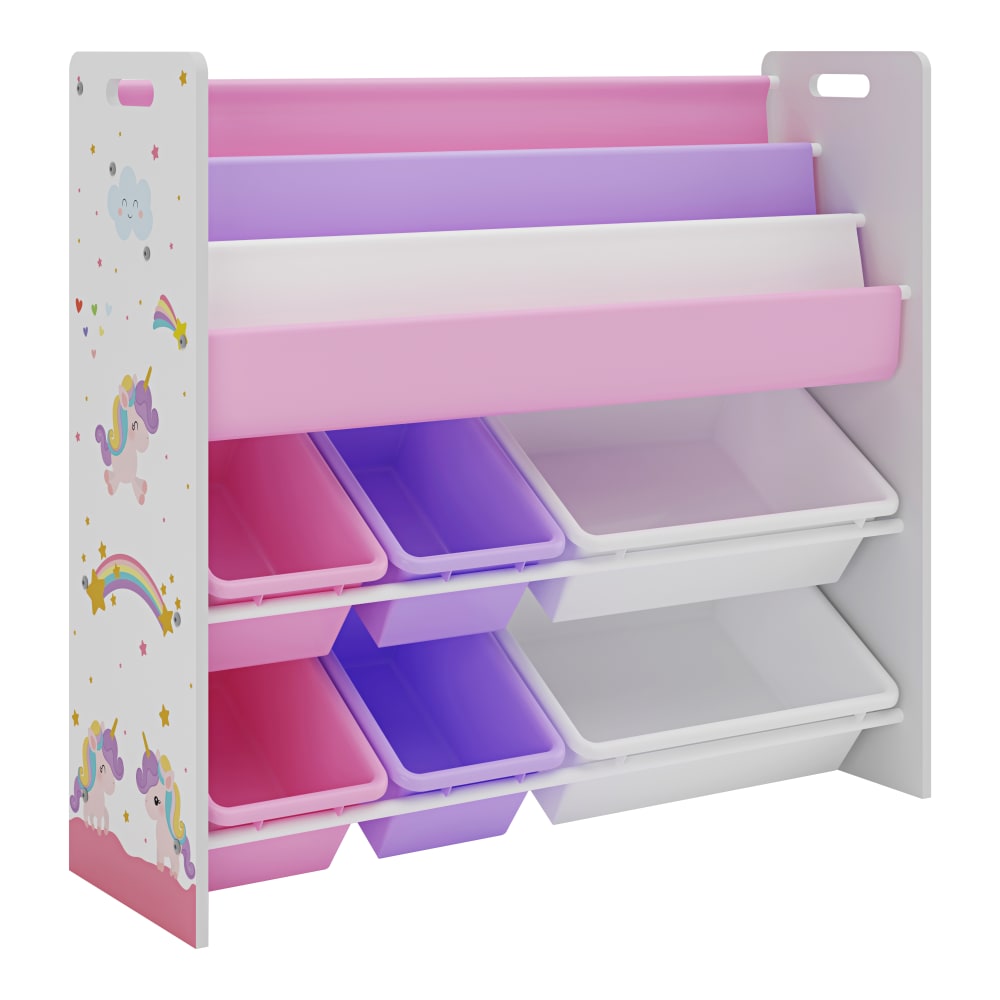 en casa Kinderregal in Holzoptik 78 x 86 x 26.5 cm, in Violett und Pink MEHRFARBIG SPANPLATTE Kinder