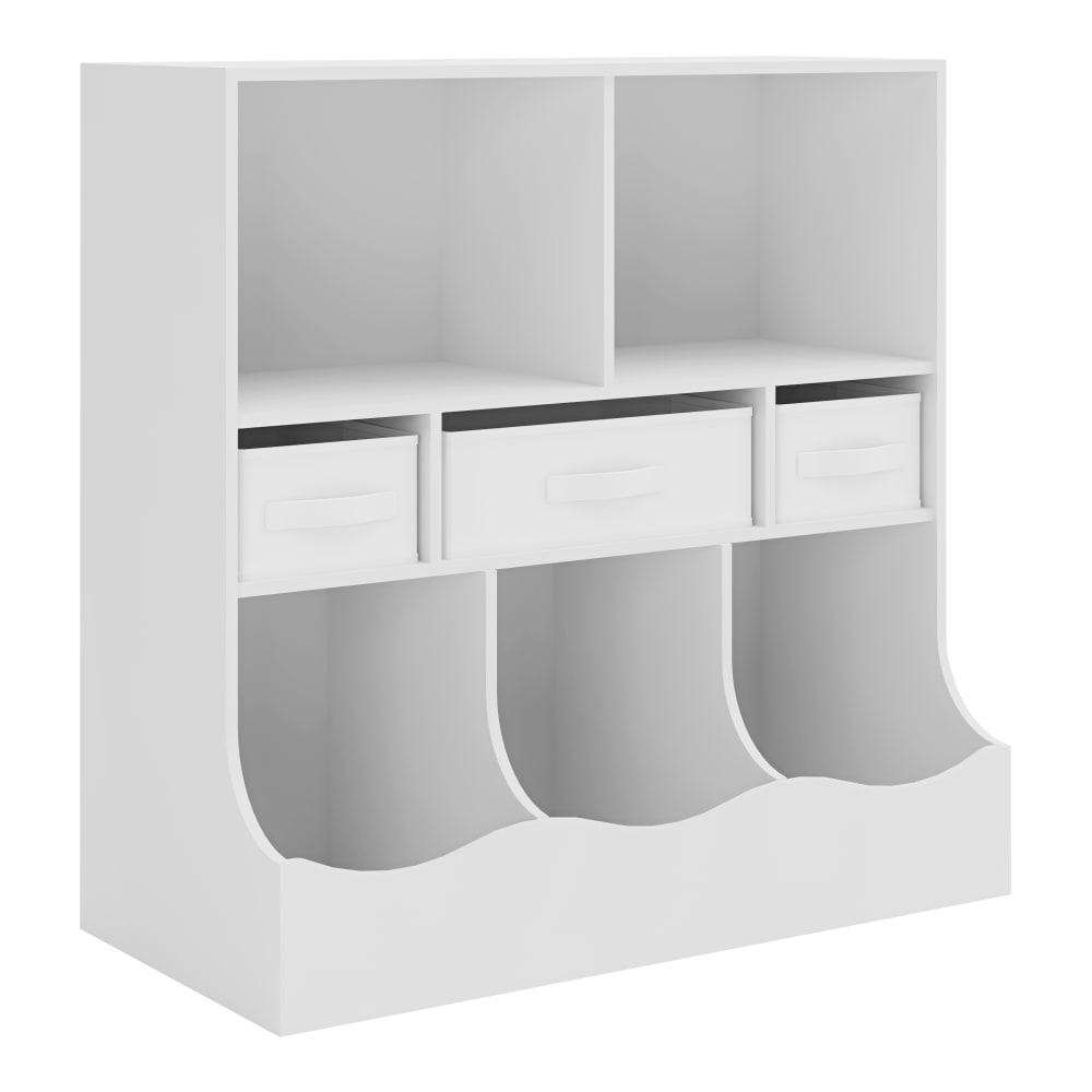 en casa Kinderregal in Holzoptik 75 x 80 x 40 cm, in Weiß WEISS SPANPLATTE Kinder