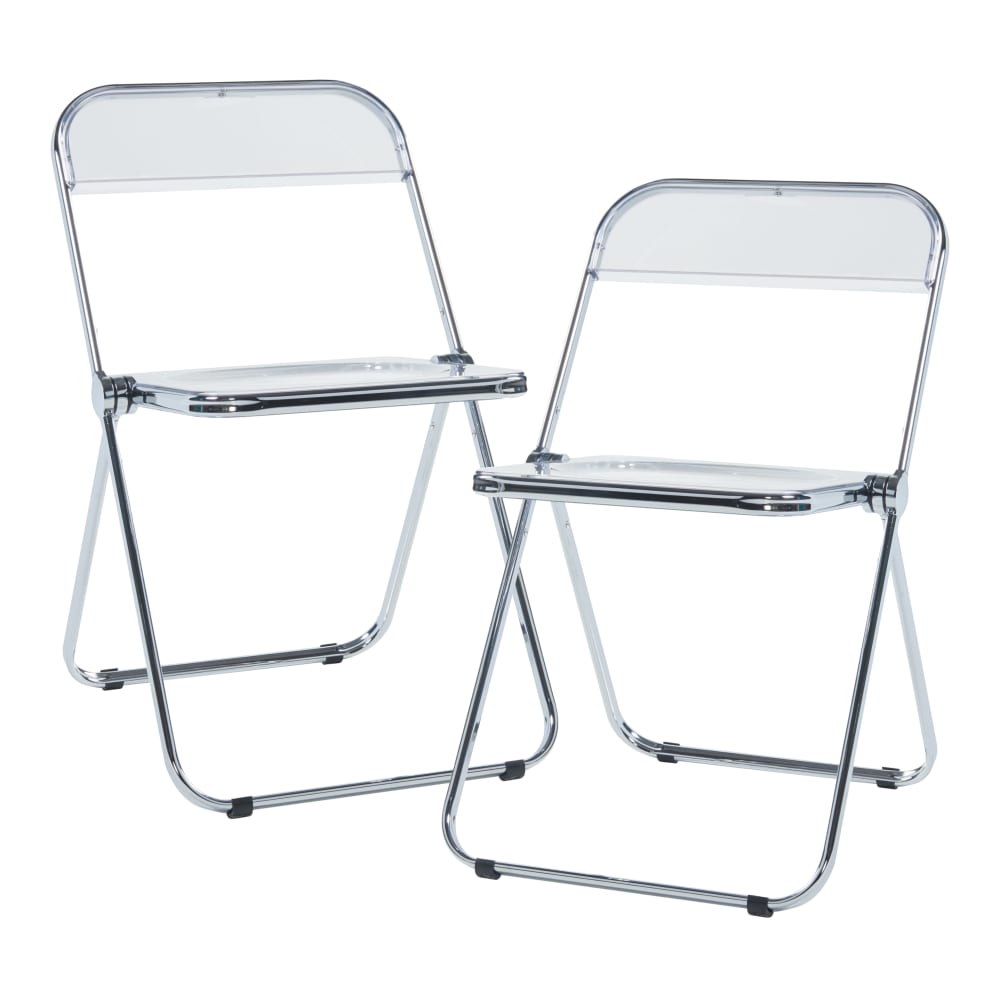 en casa Klappstuhlset 2-teilig aus Metall 74 x 46 x 47 cm, in Transparent Transparent Metall