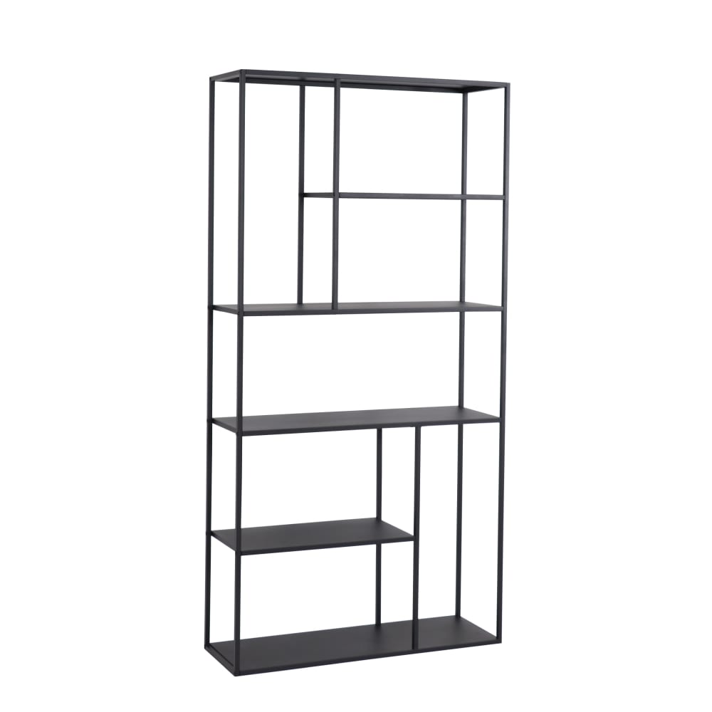 en casa Standregal aus Metall 188 x 90 x 30 cm, in Schwarz Schwarz Metall