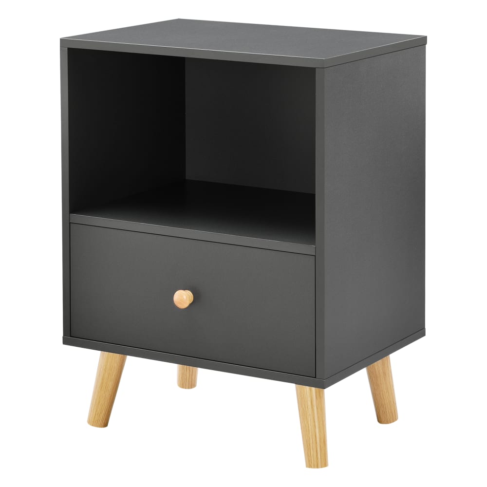 en casa Beistelltisch in Holzoptik 54 x 40 x 30 cm, in Grau Grau Spanplatte