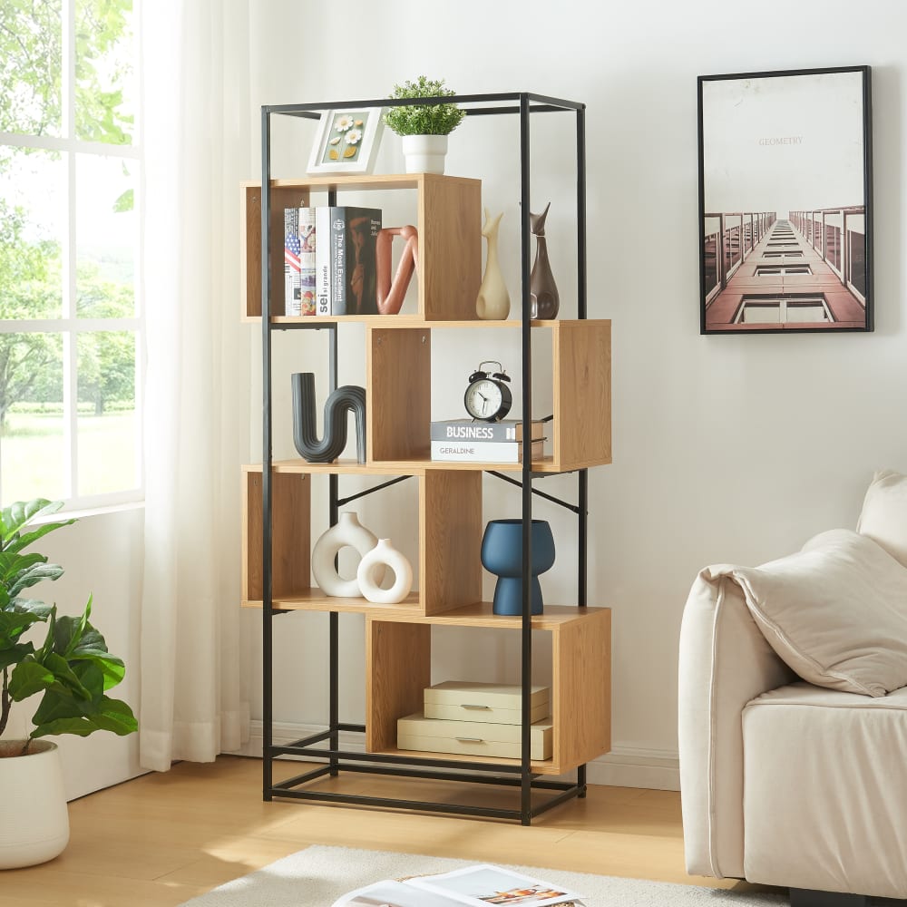 Bücherregal aus Metall 160 x 80 x 33 cm, in Schwarz und