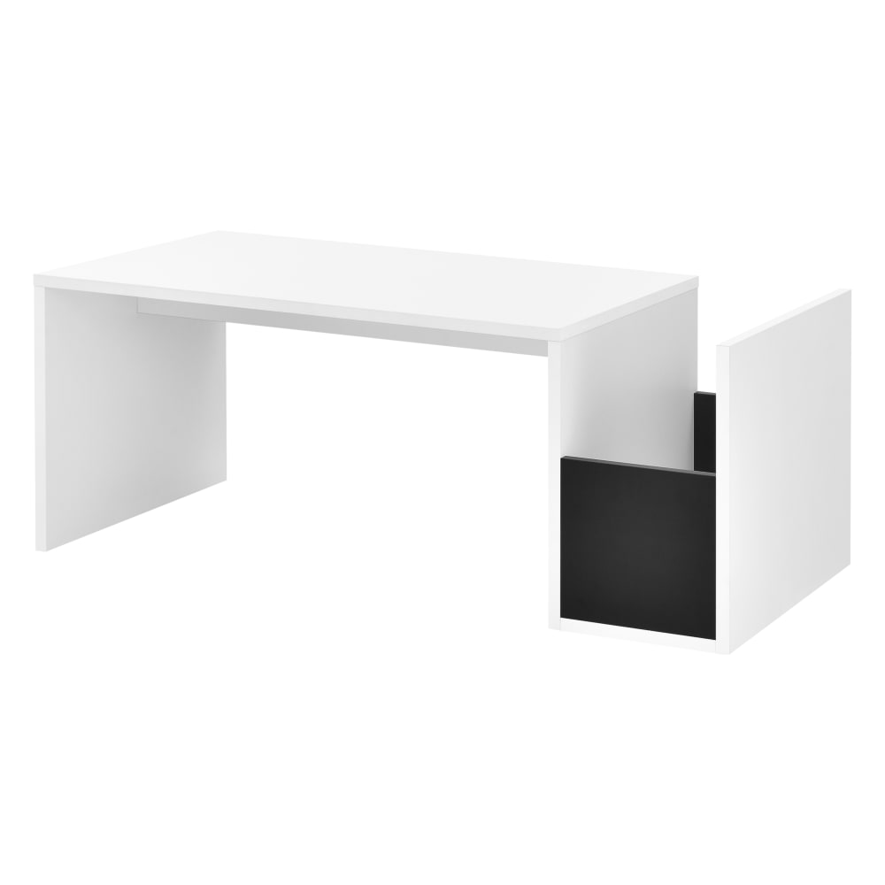 en casa Couchtisch in Holzoptik 35 x 90 x 45 cm, in Weiß Weiß Spanplatte