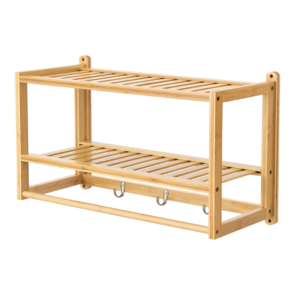 en casa Badezimmerregal aus Bambus 30 x 55 x 22.5 cm, in Naturfarbe Beige Bambus