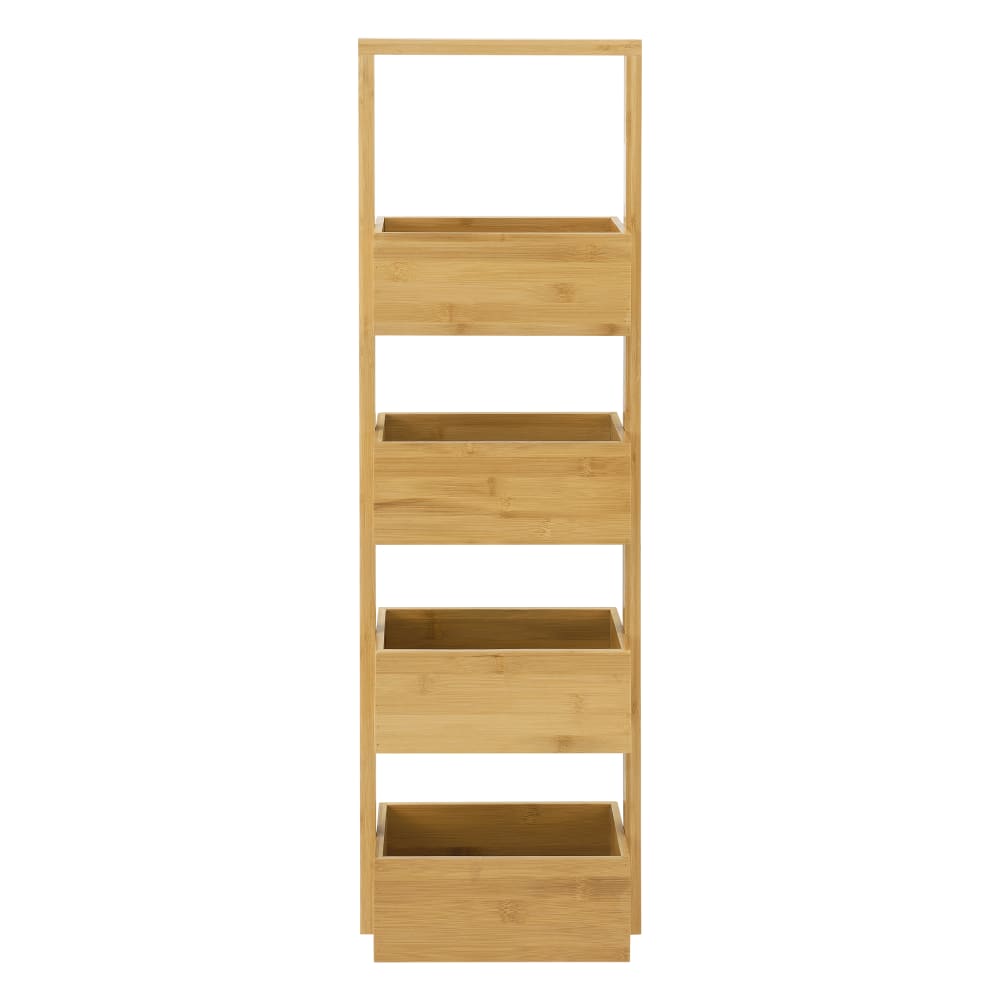 en casa Badezimmerregal aus Bambus 88 x 28 x 16 cm, in Naturfarbe Beige Bambus