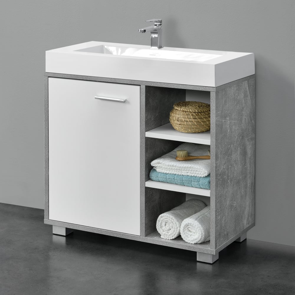 Waschbeckenunterschrank in Holzoptik 56 x 60 x 31 cm, Mehrfarbig