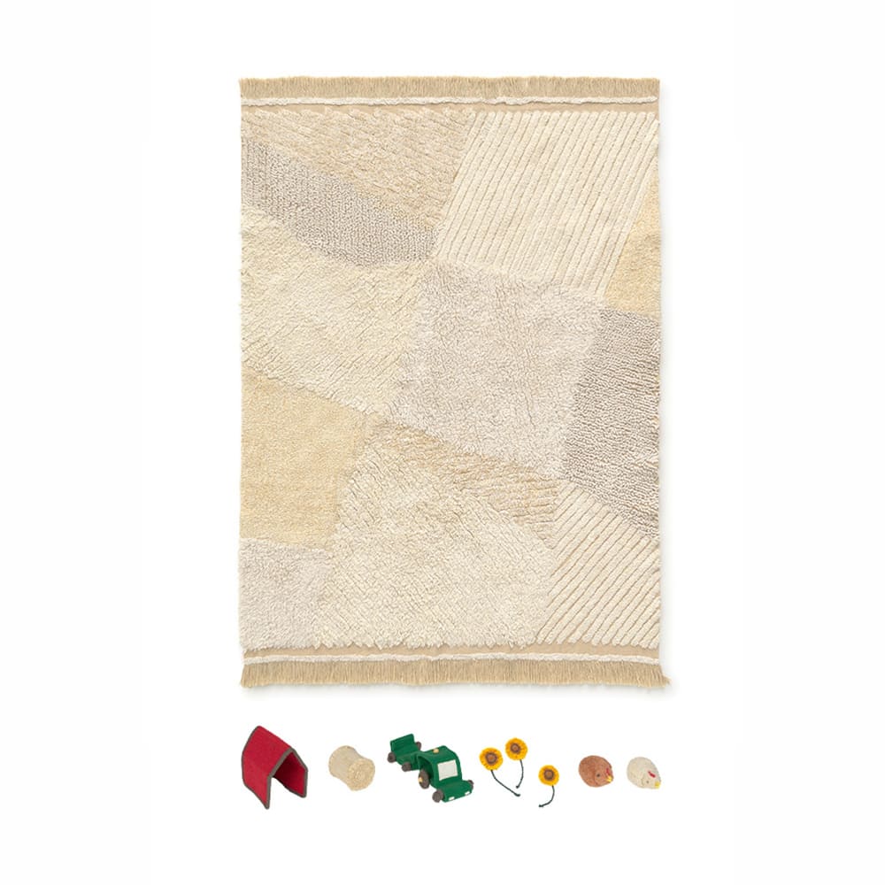 Tapis de jeu lavable Ferme en coton  multicolore  120x170 cm