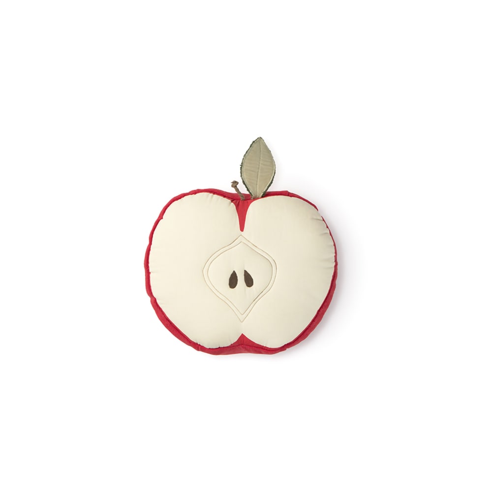 Coussin enfant Pomme en coton rouge 30x30 cm