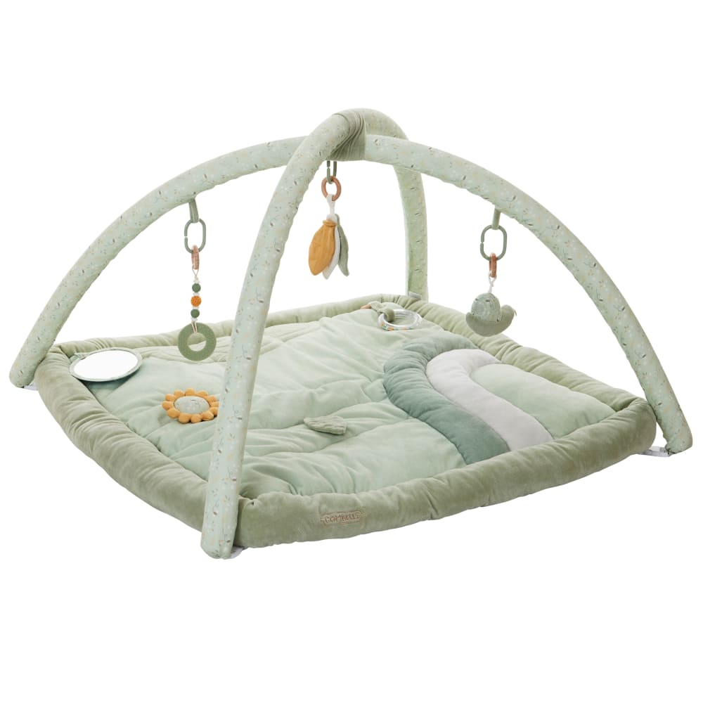 Tapis d'éveil ouatiné avec arche vert