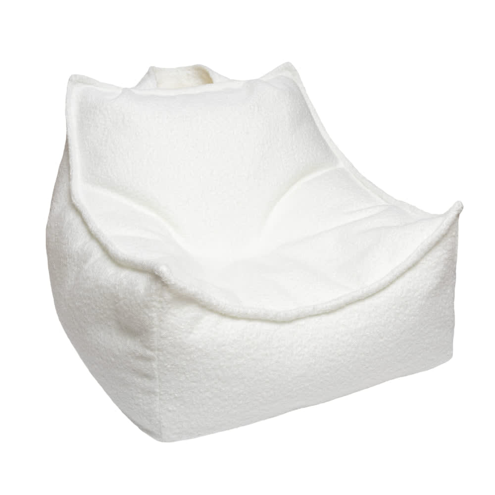 MeowBaby Kinder Sitzsack – Boucle Bean Bag WEISS PES - POLYESTER Kinder