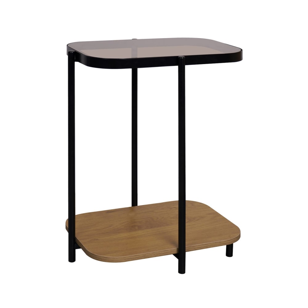 Vintage-Beistelltisch aus Metall schwarz 2 Ablagen - Maisons Du