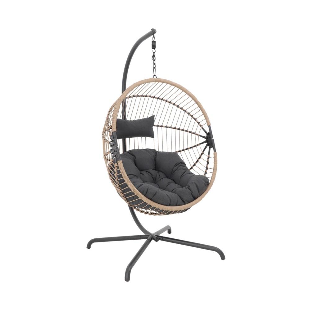 Oeuf suspendu acier polyester beige et noir - Maisons du Monde