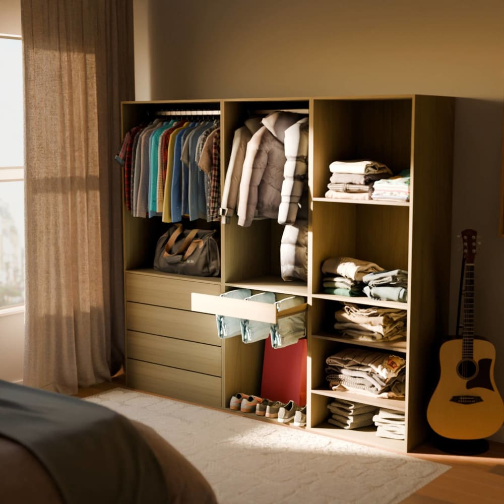 Kit dressing modulable avec 3 éléments, naturel