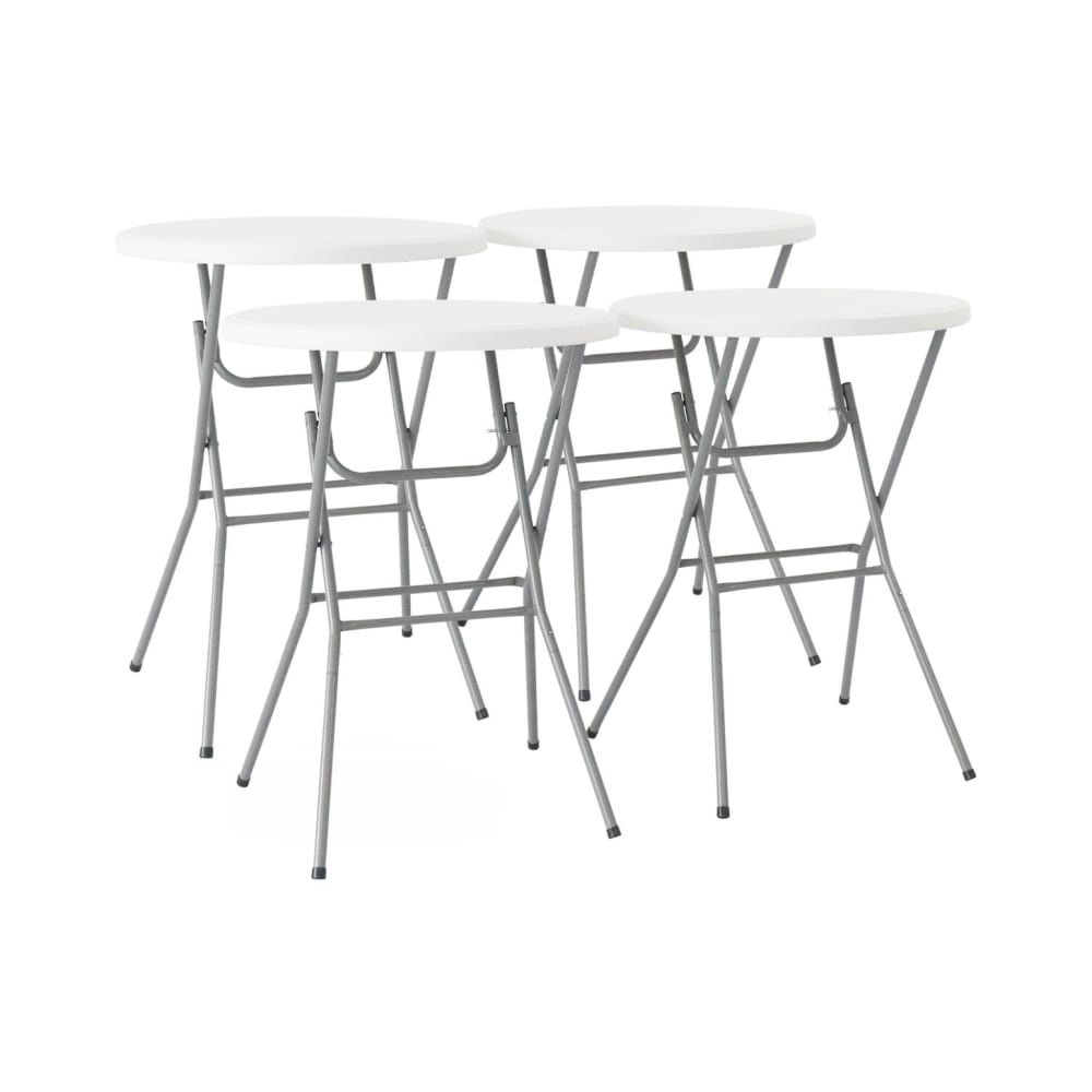 Lot de 4 tables de réception pliantes acier blanc