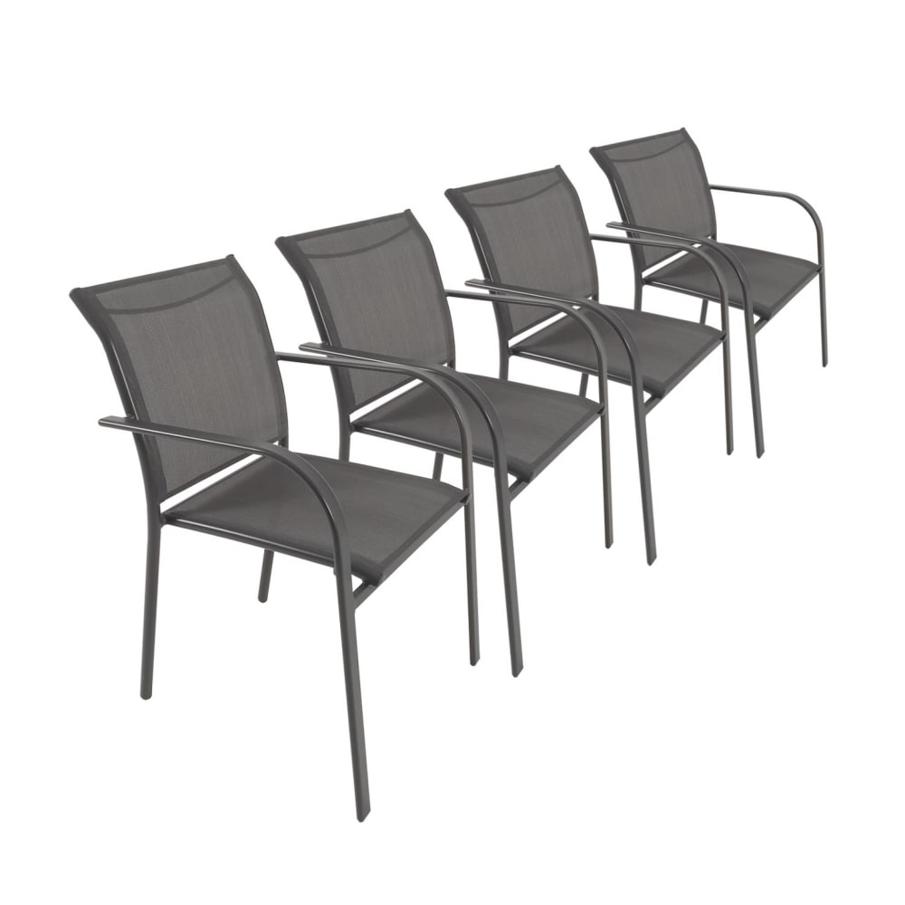 Lot 4 fauteuils - jardin aluminium anthracite