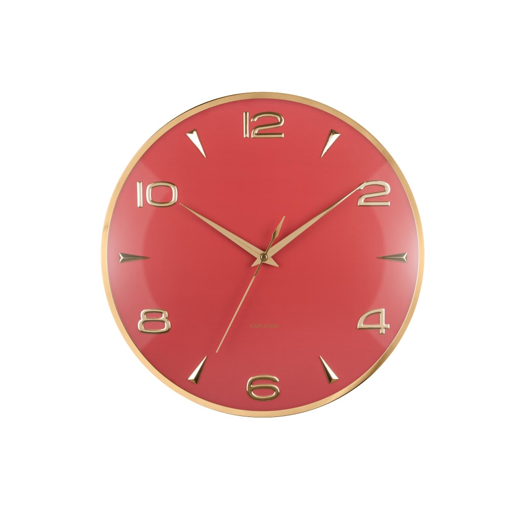 horloge murale fer rouge