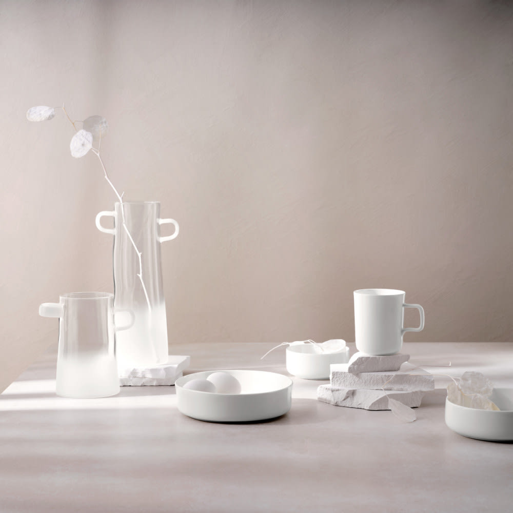 Vase Rayu en verre glacé H17cm - Maisons du Monde