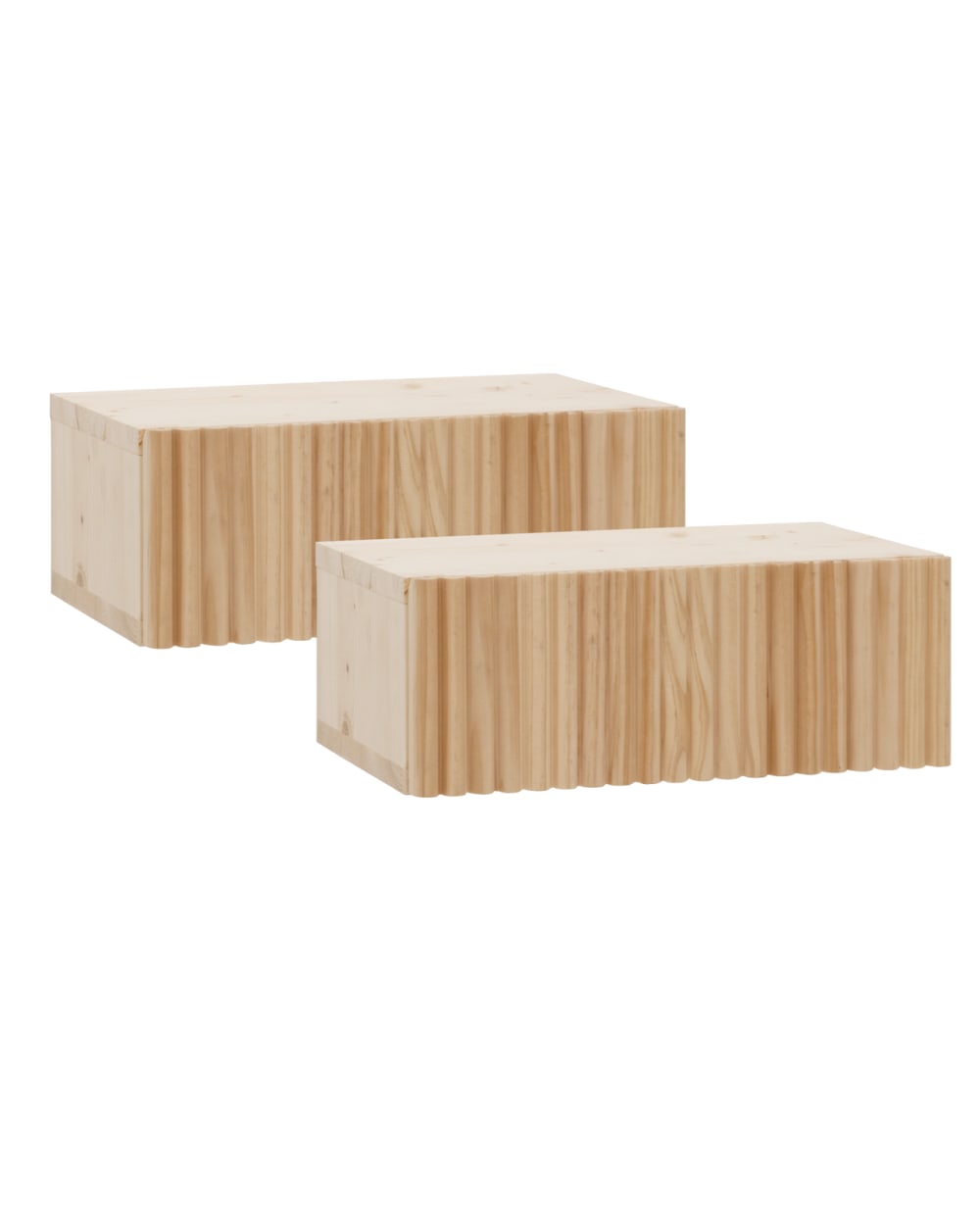Ensemble 2 tables de chevet flottantes en bois naturel 40cm